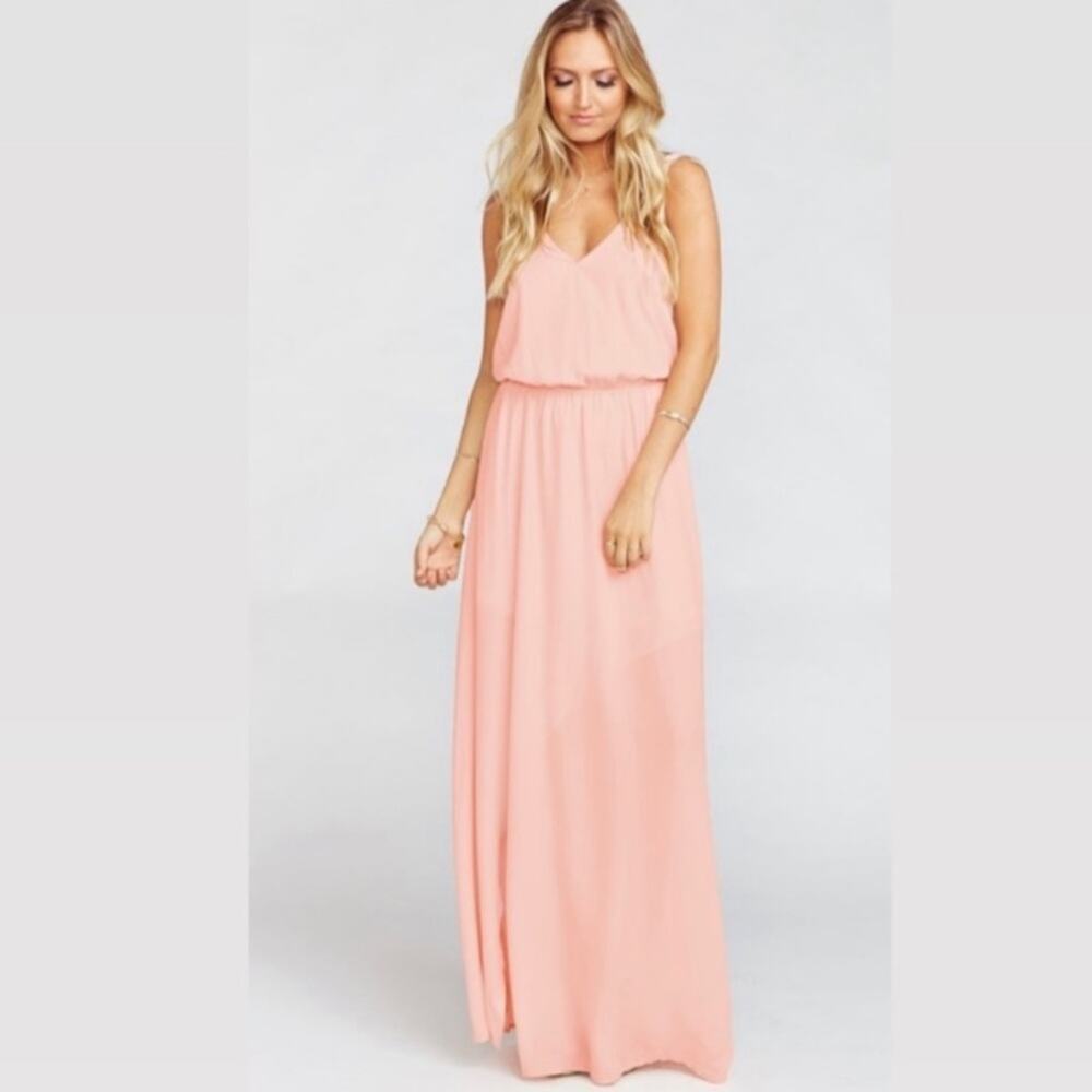 Show Me Your Mumu Kendall Maxi Dress Frosty Pink Crisp Size XXS NWOT